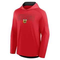 Chicago Blackhawks Fanatics Penalty Shot Long Sleeve Hoodie T-Shirt - Red | Fanatics Lifestyle