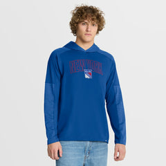 New York Rangers Fanatics Penalty Shot Long Sleeve Hoodie T-Shirt - Blue | Fanatics Clearance