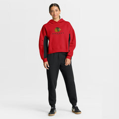 Chicago Blackhawks Fanatics Women's Back Check Boxy Hoodie - Red | Fanatics discount