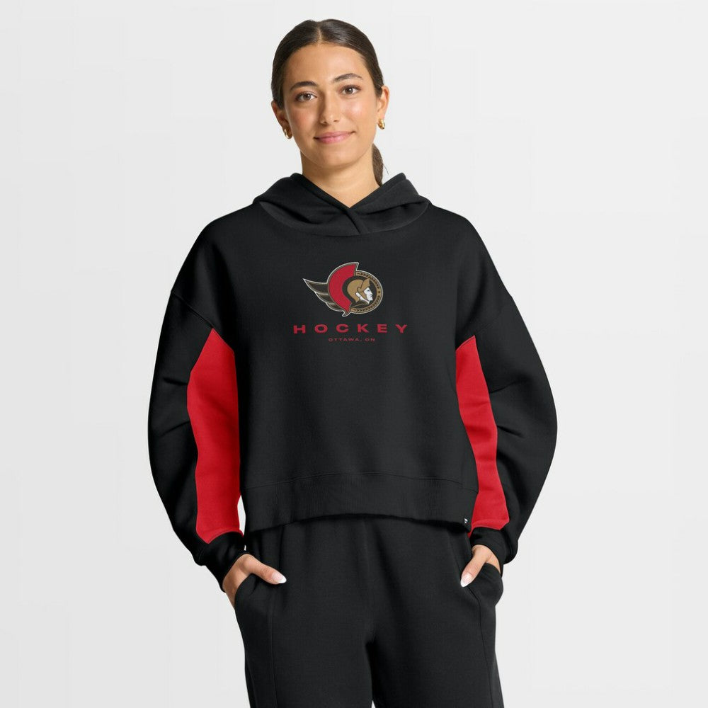 Ottawa Senators Fanatics Women's Back Check Boxy Hoodie - Black | Fanatics Lifestyle