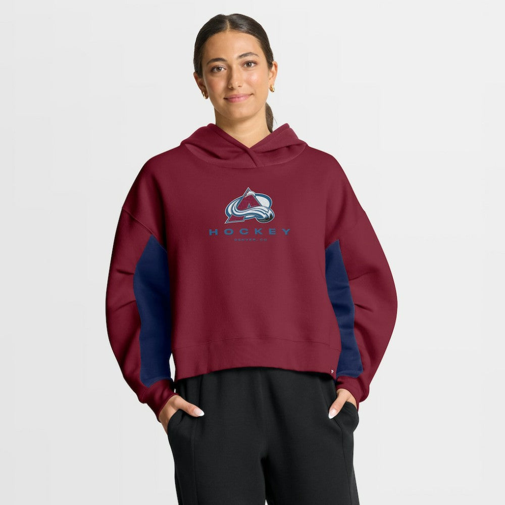 Colorado Avalanche Fanatics Women's Back Check Boxy Hoodie - Burgundy | Fanatics discount