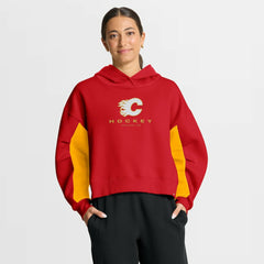 Calgary Flames Fanatics Women's Back Check Boxy Hoodie - Red | Fanatics discount