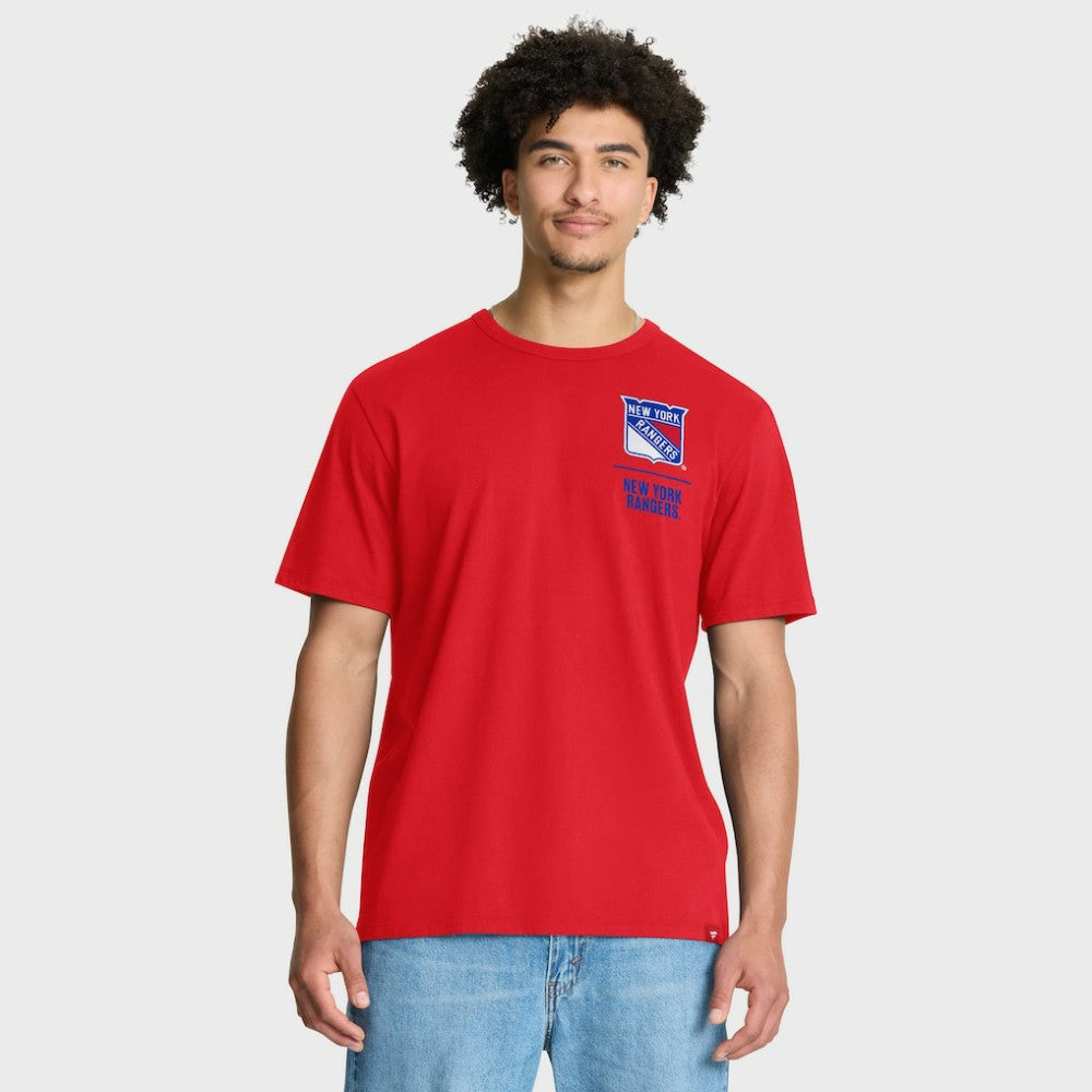 New York Rangers Fanatics Crash The Net Legacy T-Shirt - Red | Fanatics Clearance