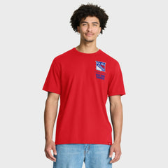 New York Rangers Fanatics Crash The Net Legacy T-Shirt - Red | Fanatics Clearance