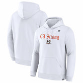 Anaheim Ducks Fanatics Unisex LA Strong Premium Fleece Pullover Hoodie - White | Fanatics Clearance