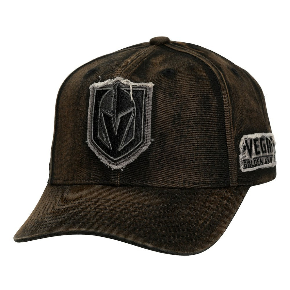 Vegas Golden Knights Mitchell & Ness Downtown Snow Wash Pro-Crown Adjustable Hat - Black | NHL Lifestyle