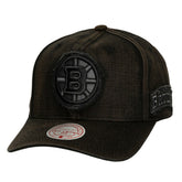 Boston Bruins Mitchell & Ness Downtown Snow Wash Pro-Crown Adjustable Hat - Black | NHL Lifestyle