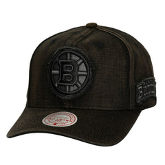 Boston Bruins Mitchell & Ness Downtown Snow Wash Pro-Crown Adjustable Hat - Black | NHL Lifestyle