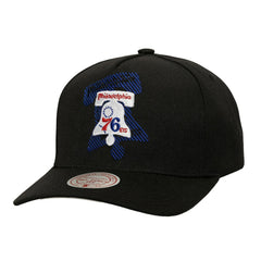 Mitchell & Ness Philadelphia 76ers Tilted Pro Pinch Adjustable Hat Black