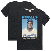 Bo Jackson Kansas City Royals Homage 1986 Topps Baseball Card Player T-Shirt Near Me