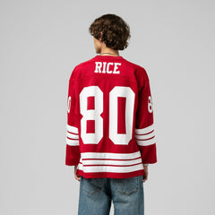 Jerry Rice San Francisco 49ers Maxxed Out Fashion Hockey Jersey - Scarlet - Mitchell & Ness