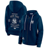 New York Yankees WEAR by Erin Andrews Women's Vintage Full-Zip Raglan Hoodie Outlet