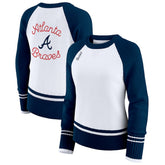 Atlanta Braves WEAR by Erin Andrews Women's Colorblock Raglan Sweater Online