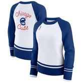 Chicago Cubs WEAR by Erin Andrews Women's Colorblock Raglan Sweater Discount
