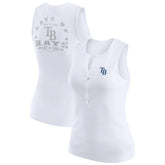 Tampa Bay Rays WEAR by Erin Andrews Women's Rib-Knit Henley Tank Top for sale