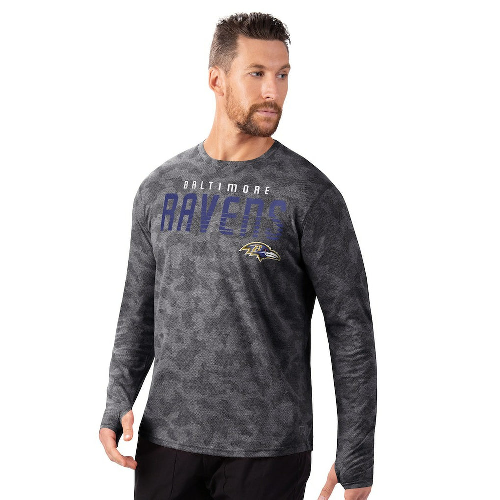 Baltimore Ravens MSX by Michael Strahan Performance Camo Long Sleeve T-Shirt - Black - NFL