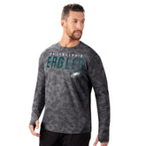 Philadelphia Eagles MSX by Michael Strahan Performance Camo Long Sleeve T-Shirt - Black - NFL