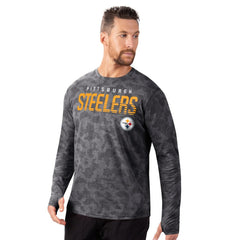 Pittsburgh Steelers MSX by Michael Strahan Performance Camo Long Sleeve T-Shirt - Black - NFL