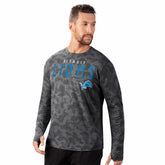 Detroit Lions MSX by Michael Strahan Performance Camo Long Sleeve T-Shirt - Black - NFL