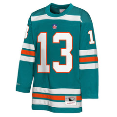 Dan Marino Miami Dolphins Youth Hockey Fashion Jersey - Aqua - Mitchell & Ness
