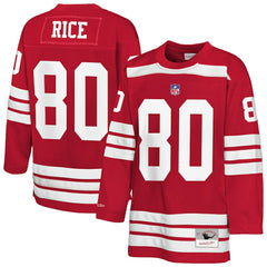 Jerry Rice San Francisco 49ers Youth Hockey Fashion Jersey - Scarlet - Mitchell & Ness