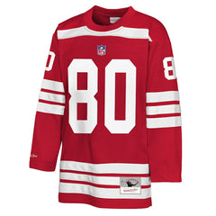 Jerry Rice San Francisco 49ers Youth Hockey Fashion Jersey - Scarlet - Mitchell & Ness