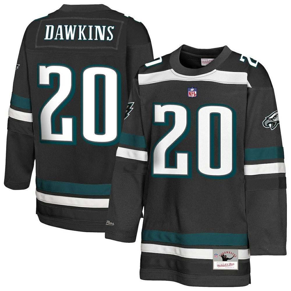 Brian Dawkins Philadelphia Eagles Youth Hockey Fashion Jersey - Black - Mitchell & Ness