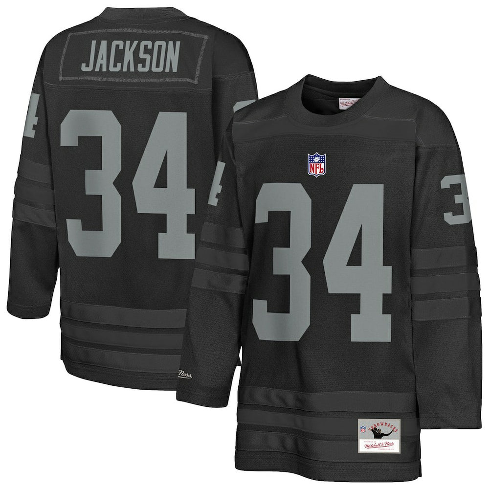 Bo Jackson Las Vegas Raiders Youth Hockey Fashion Jersey - Black - Mitchell & Ness