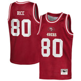 Jerry Rice San Francisco 49ers Youth Retired Player NFL Basketball Fashion Jersey - Scarlet - Mitchell & Ness