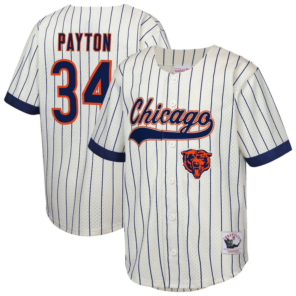 Walter Payton Chicago Bears Youth Retired Player Name & Number Baseball Jersey - Cream - Mitchell & Ness