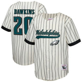 Brian Dawkins Philadelphia Eagles Youth Retired Player Name & Number Baseball Jersey - Cream - Mitchell & Ness