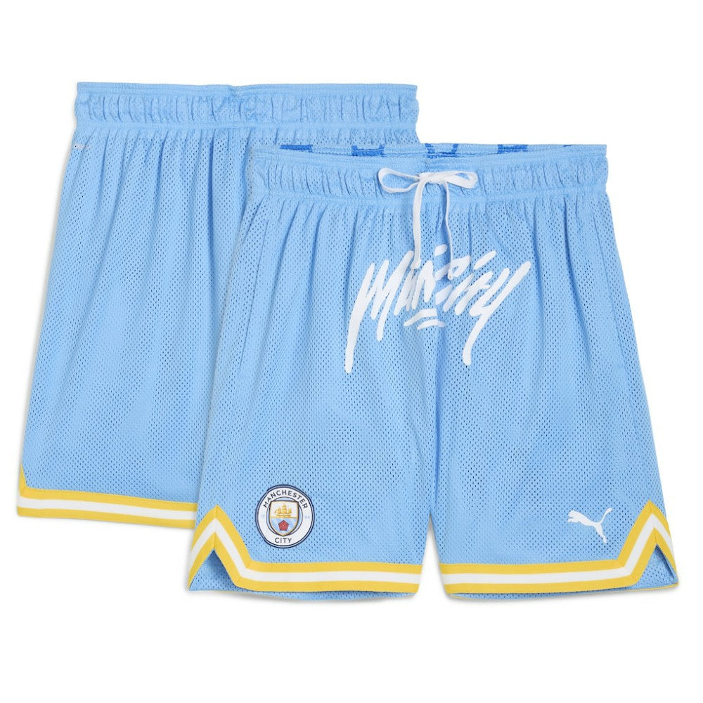 Puma - Manchester City 2025 FIFA Club World Cup Hoops Reversible Shorts - Light Blue