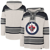 Winnipeg Jets '47 Rockaway Lacer Pullover Hoodie - Oatmeal | 47 brand discount