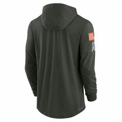 New York Jets 2025 Salute to Service Sideline Dri-FIT Lightweight Hooded Pullover - Forest Green - Nike