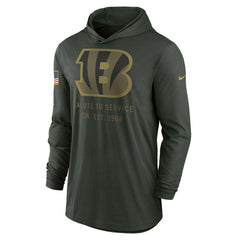Cincinnati Bengals 2025 Salute to Service Sideline Dri-FIT Lightweight Hooded Pullover - Forest Green - Nike