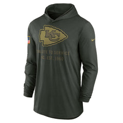 Kansas City Chiefs 2025 Salute to Service Sideline Dri-FIT Lightweight Hooded Pullover - Forest Green - Nike