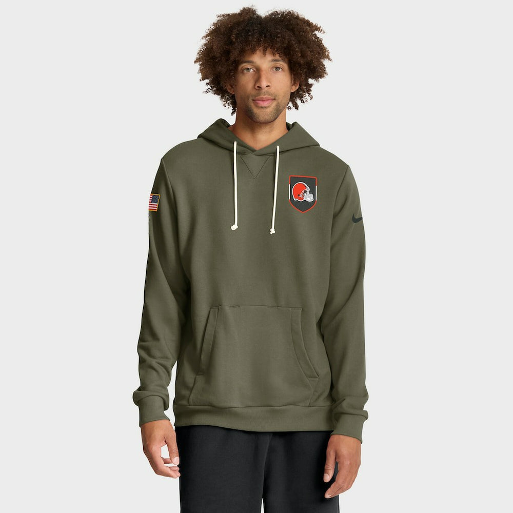 Cleveland Browns 2025 Salute to Service Sideline Standard Issue Dri-FIT Hoodie - Olive - Nike