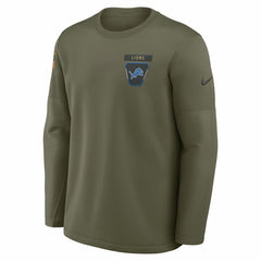Detroit Lions 2025 Salute to Service Sideline Coaches Therma-FIT Long Sleeve Shirt - Olive - Nike