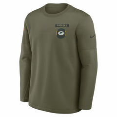 Green Bay Packers 2025 Salute to Service Sideline Coaches Therma-FIT Long Sleeve Shirt - Olive - Nike