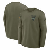 New York Jets 2025 Salute to Service Sideline Coaches Therma-FIT Long Sleeve Shirt - Olive - Nike