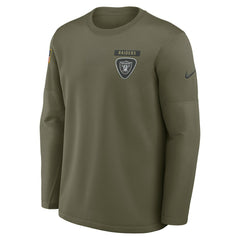 Las Vegas Raiders 2025 Salute to Service Sideline Coaches Therma-FIT Long Sleeve Shirt - Olive - Nike