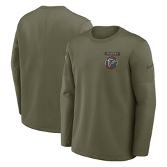Atlanta Falcons 2025 Salute to Service Sideline Coaches Therma-FIT Long Sleeve Shirt - Olive - Nike