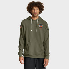 Cincinnati Bengals Big & Tall 2025 Salute to Service Sideline Dominant Force Dri-FIT Hoodie - Olive - Nike