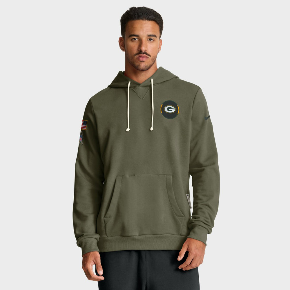 Green Bay Packers Big & Tall 2025 Salute to Service Sideline Dominant Force Dri-FIT Hoodie - Olive - Nike