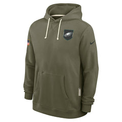 Philadelphia Eagles Big & Tall 2025 Salute to Service Sideline Dominant Force Dri-FIT Hoodie - Olive - Nike