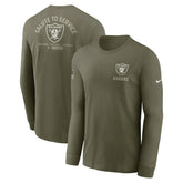 Las Vegas Raiders 2025 Salute to Service Sideline Long Sleeve T-Shirt - Olive - Nike