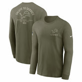 Detroit Lions 2025 Salute to Service Sideline Long Sleeve T-Shirt - Olive - Nike