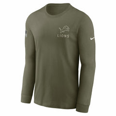 Detroit Lions 2025 Salute to Service Sideline Long Sleeve T-Shirt - Olive - Nike