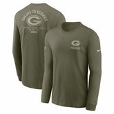 Green Bay Packers 2025 Salute to Service Sideline Long Sleeve T-Shirt - Olive - Nike