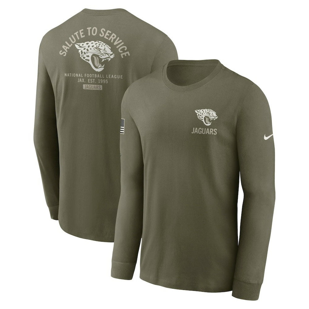 Jacksonville Jaguars 2025 Salute to Service Sideline Long Sleeve T-Shirt - Olive - Nike